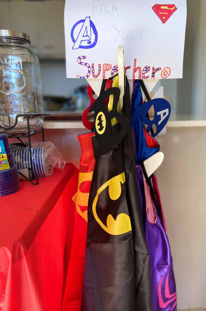 Superhero theme party capes