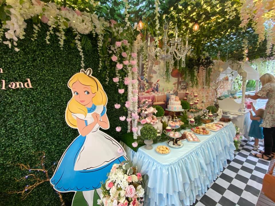 Alice in Wonderland theme party indoor set up