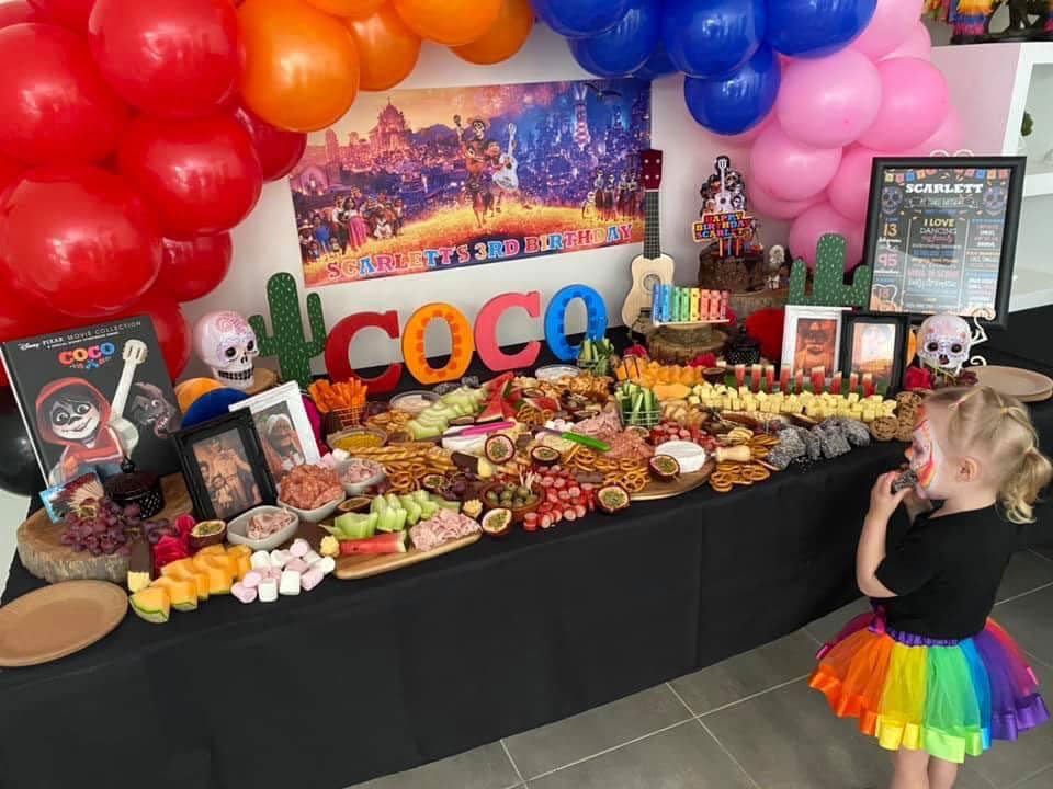 Coco theme party setup and backdrop