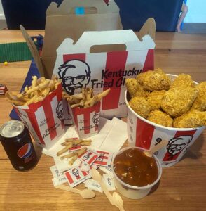KFC cake with real-looking nuggets and chips