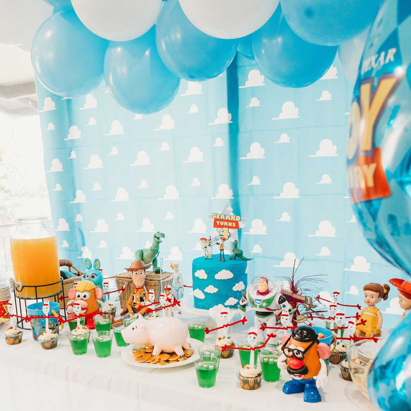Toy Story party table set up