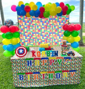 Lego birthday set up