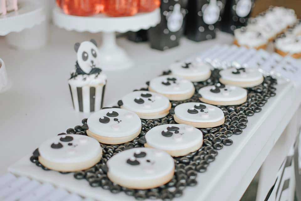 Panda Birthday Party Cookies