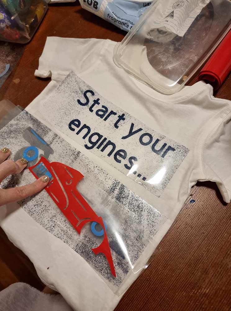 Making race car shirt