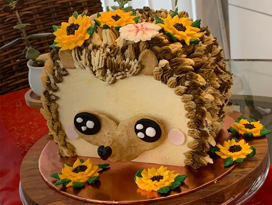 Side hedgehog cake