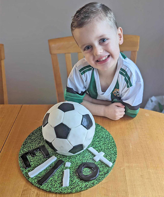 Soccer party cake
