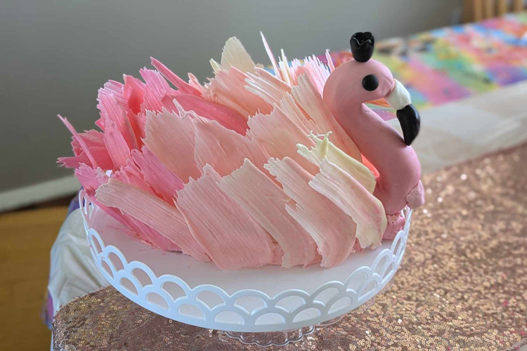 DIY flamingo cake