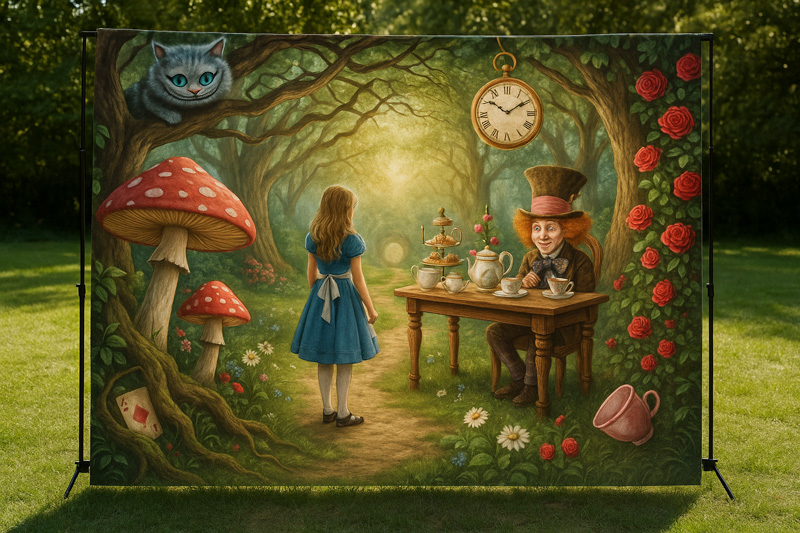 Alice in Wonderland backdrop