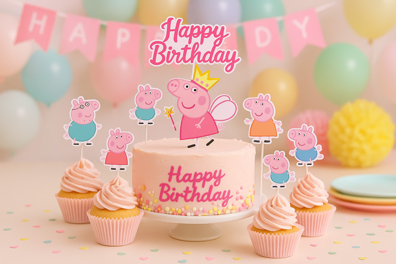 Peppa Pig cupcake toppers