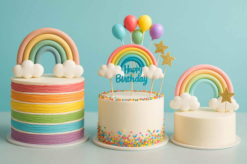 Rainbow cake toppers