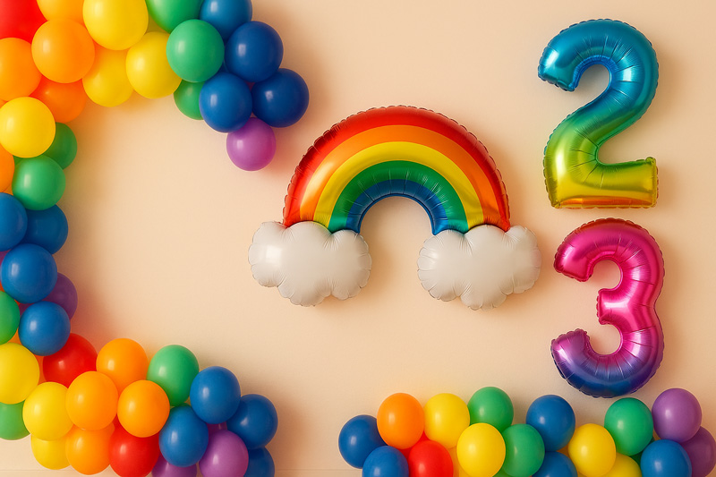 rainbow party decorations balloons