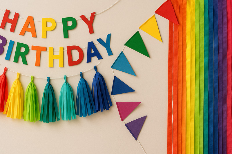 Rainbow party banners