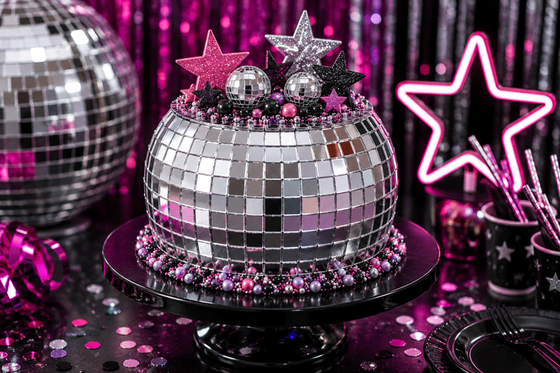 Kpop disco ball cake