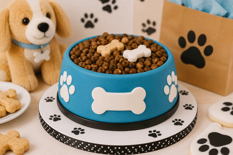 dog bowl cake
