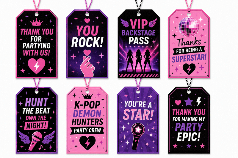 Kpop Demon Hunters Party Bag Tags