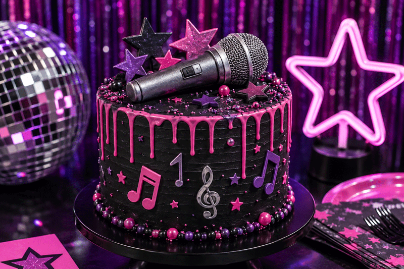 Kpop Demon Hunters Microphone Cake