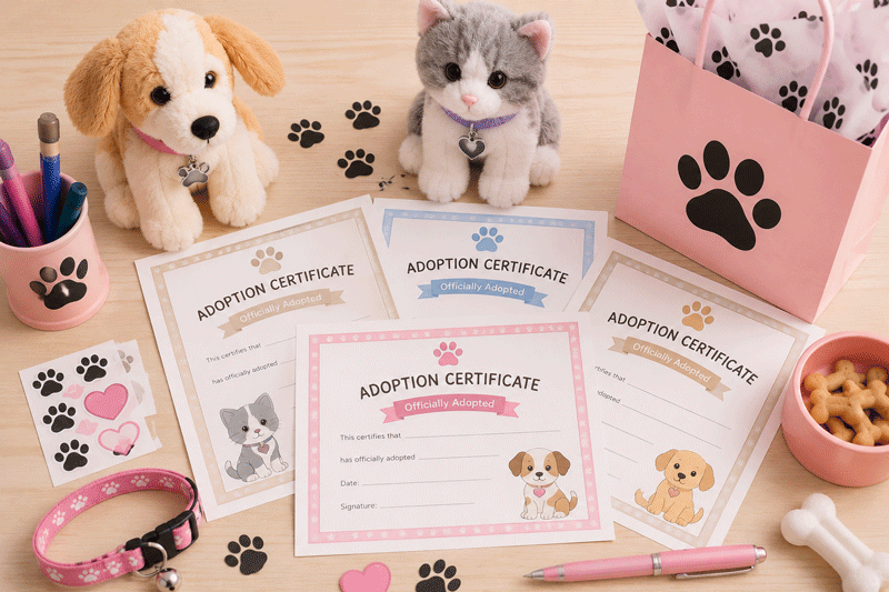 pet adoption certificates
