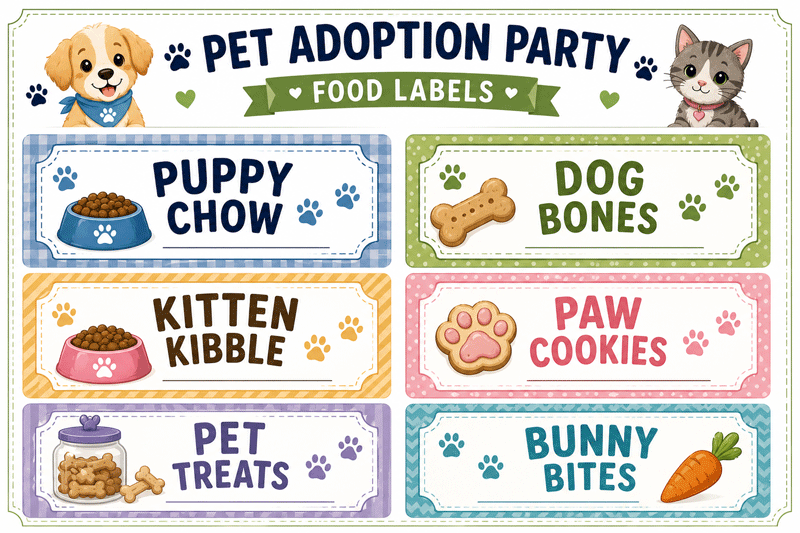 Pet adoption food labels