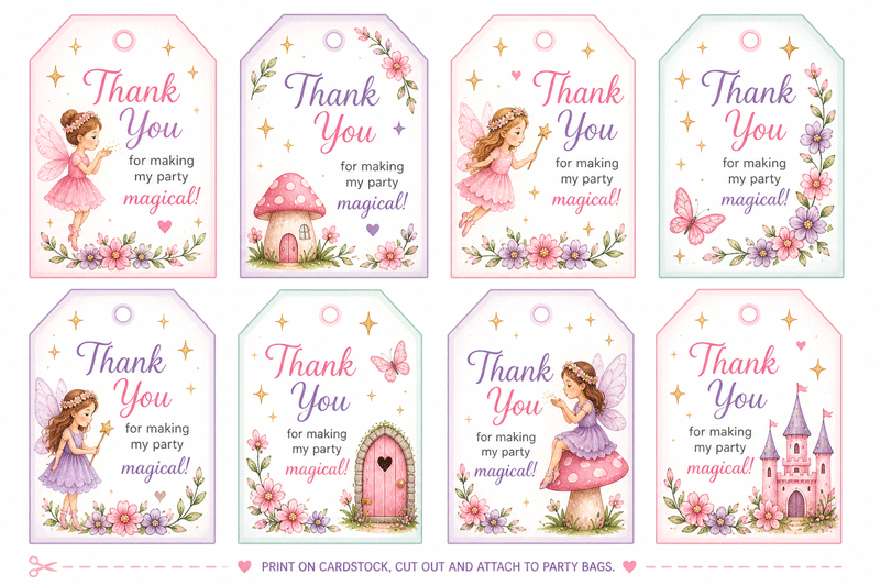Fairy party bag printables