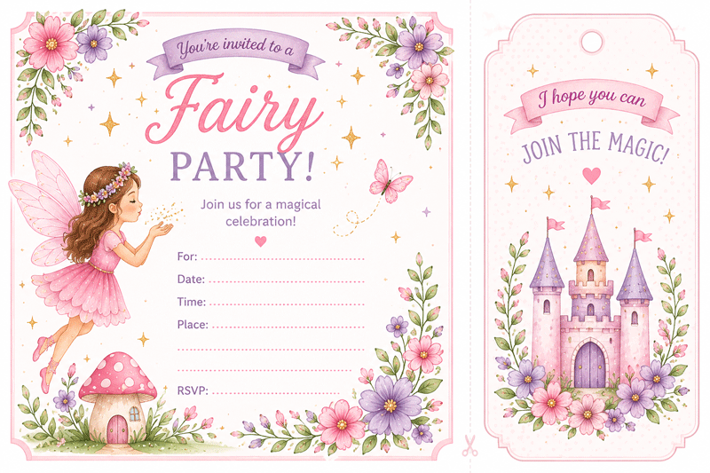 fairy invitation printables