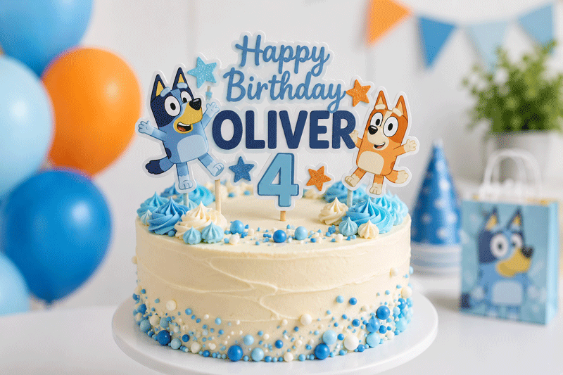Personalised Bluey Cake Topper